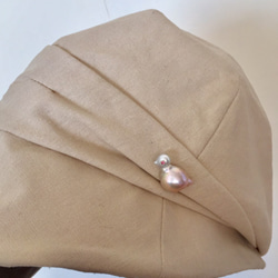 真珠の小鳥ピンバッジ【あこや真珠・淡水真珠】 4枚目の画像