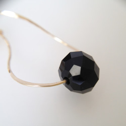 【K14gf】オニキス・ワイヤーピアス 4枚目の画像