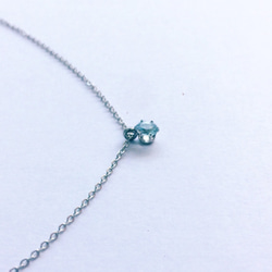 ステンレス＊小さな氷の一粒宝石質スカイブルートパーズネックレス(金属アレルギー対応・サージカルステンレス・天然石) 2枚目の画像