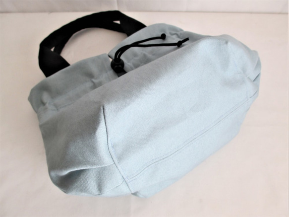 帆布の巾着型ミニトートバッグ（ミントグリン色）creema限定「送料無料」 5枚目の画像