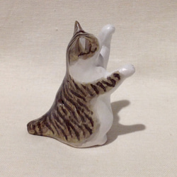 ネコリナ(猫のオカリナ)/tachi/サバ白  リングホルダー 6枚目の画像