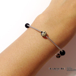 Hexagon bracelet silver×dalmatian 第2張的照片