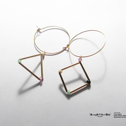 「Rough'N'tumble」triangle&square hoop pierceB 1枚目の画像