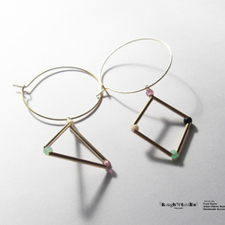 「Rough'N'tumble」triangle&square hoop pierceB 2枚目の画像