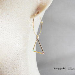 「Rough'N'tumble」triangle&square hoop pierceB 4枚目の画像