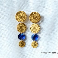 Brass&big bijou gypsy earring blue 1枚目の画像