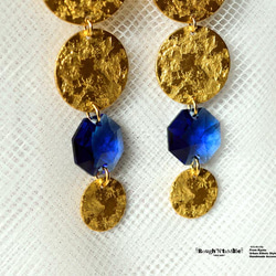 Brass&big bijou gypsy earring blue 2枚目の画像