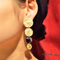 Brass&big bijou gypsy earring blue 3枚目の画像