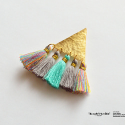 Big triangle fringe pierce blue（片耳販売） 2枚目の画像