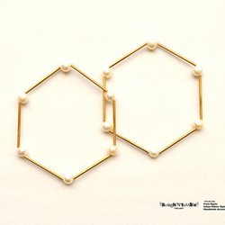 Hexagon bracelet pearl（1本売り） 1枚目の画像