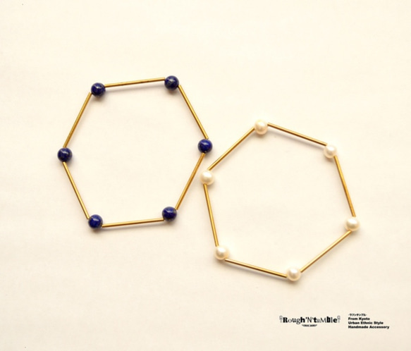 Hexagon bracelet pearl（1本売り） 3枚目の画像