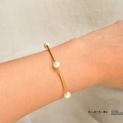 Hexagon bracelet pearl（1本売り） 4枚目の画像