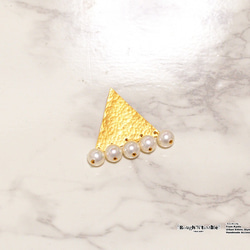 Big triangle pierce pearl fringe(片耳販売) 3枚目の画像