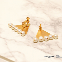 Big triangle pierce pearl fringe(片耳販売) 4枚目の画像