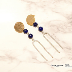 Ethnic U chain pierce lapis lazuli 2枚目の画像