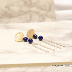 Ethnic U chain pierce lapis lazuli 3枚目の画像