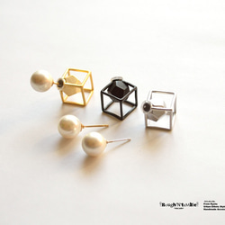 Cube catch pierce pearl（片耳販売） 2枚目の画像
