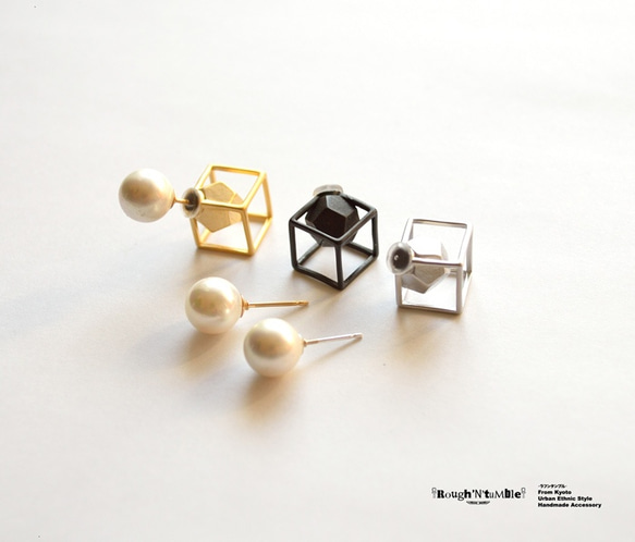 Cube catch pierce pearl（片耳販売） 2枚目の画像