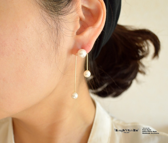 Akoya pearl tenbin pierce white 第4張的照片