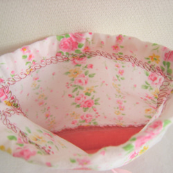 可愛いローズ柄のミニ巾着（ピンク） 4枚目の画像