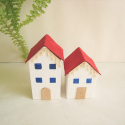 可愛い赤い屋根の小さいお家の置物 4枚目の画像