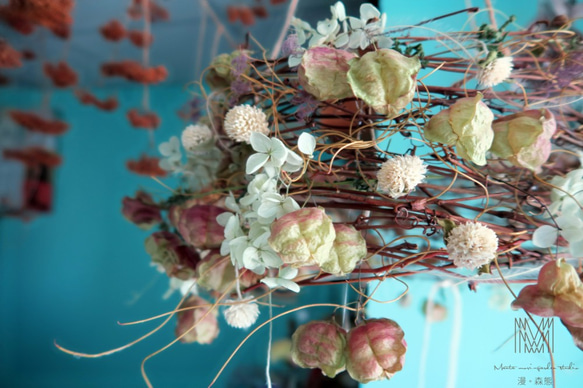 漫。森態】ドライフラワーランプシェード シーリングライト