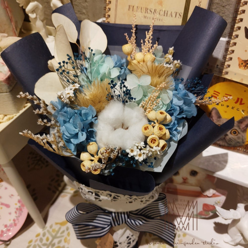 プリザーブドフラワー ❤︎ドライフラワー花束 ハートブーケ：ギフトにもおすすめ！ドライ・プリザーブドフラワーの