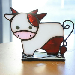 干支 丑 牛「うしくん」 ステンドグラス 置物 その他インテリア雑貨