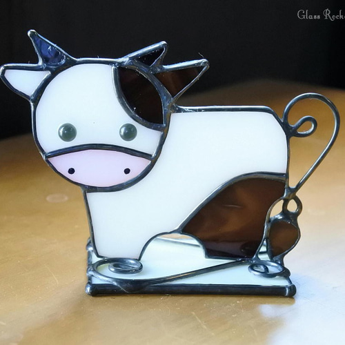 干支 丑 牛「うしくん」 ステンドグラス 置物 その他インテリア雑貨