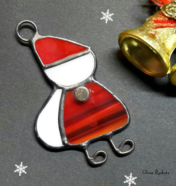 サンタ くん♪ マグネット ステンドグラス クリスマス サンタクロース 5枚目の画像