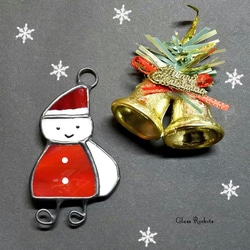 サンタ くん♪ マグネット ステンドグラス クリスマス サンタクロース 3枚目の画像