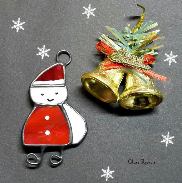 サンタ くん♪ マグネット ステンドグラス クリスマス サンタクロース 3枚目の画像