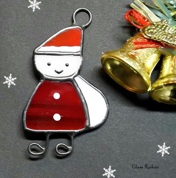 サンタ くん♪ マグネット ステンドグラス クリスマス サンタクロース 7枚目の画像