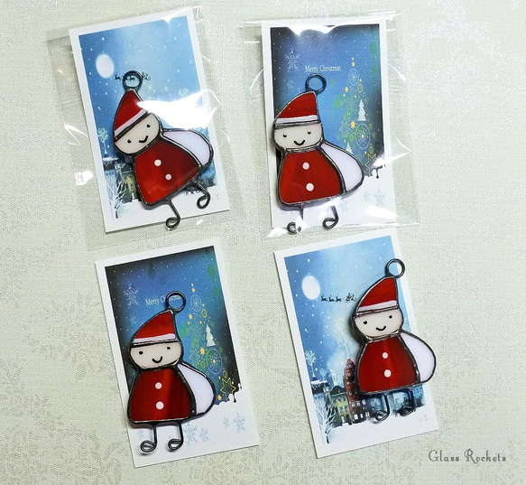 サンタ くん♪ マグネット ステンドグラス クリスマス サンタクロース 10枚目の画像