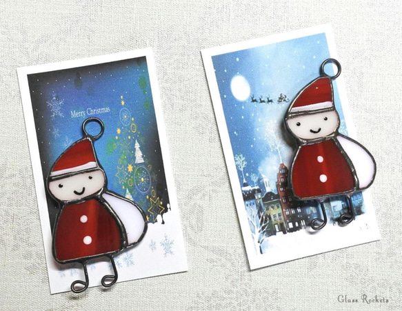 サンタ くん♪ マグネット ステンドグラス クリスマス サンタクロース 9枚目の画像