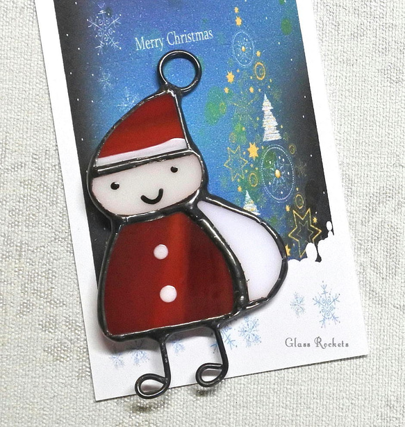 サンタ くん♪ マグネット ステンドグラス クリスマス サンタクロース 8枚目の画像