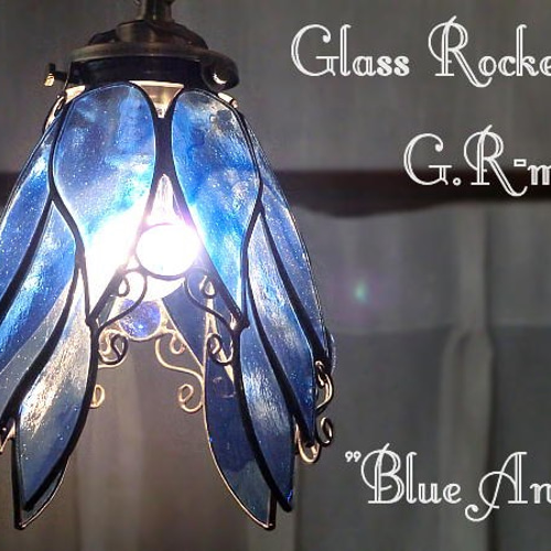 天使の青いらんぷ ステンドグラス 照明 ランプ ペンダント シーリング