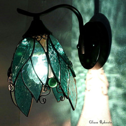 天使の エメラルドらんぷ ステンドグラス ブラケットライト ランプ 照明 4枚目の画像