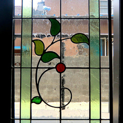 送料無料 リーフ　葉 モチーフの ステンドグラスパネル 窓 ドア 壁 用 オーダー 2枚目の画像