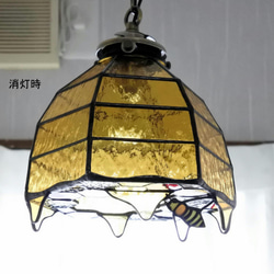 みつばち ハチの巣 ミツバチのランプ ステンドグラス 照明 ランプ ペンダント 8枚目の画像