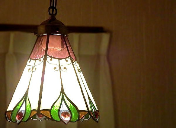 Vanilla　ヴァニラ ステンドグラス ランプ 照明 ペンダント 1枚目の画像