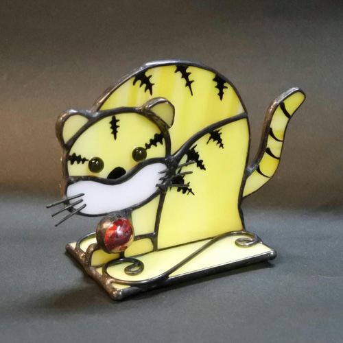 干支 寅 虎 トラ「とらくん」 ステンドグラス 置物 ギフト その他置物