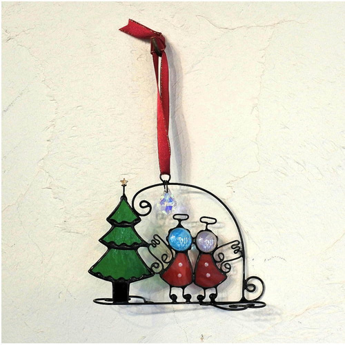 クリスマス エンジェル 天使 オーナメント サンキャッチャー ステンド