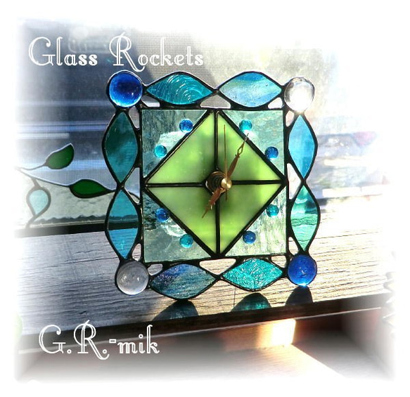 ★彩色玻璃糖果手錶一個地方掛鐘禮物 第1張的照片