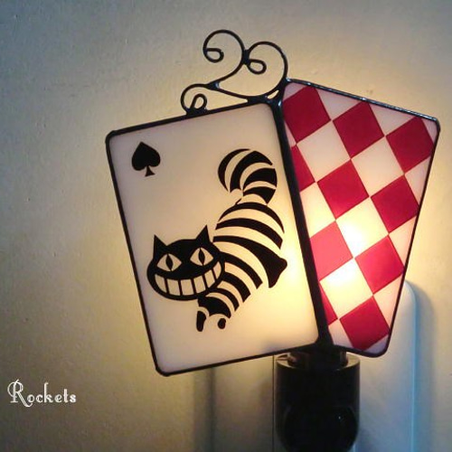 アリス チェシャ猫 ステンドナイトランプ スタンドライト・テーブル