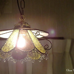 スカイブルーのペンダントライト、市松模様シリーズ4（白色