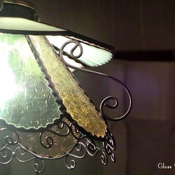 カップ＆ソーサー イエローグリーン レトロ 昭和 喫茶 ステンドグラス ランプ 照明 3枚目の画像