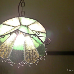 カップ＆ソーサー イエローグリーン レトロ 昭和 喫茶 ステンドグラス ランプ 照明 4枚目の画像