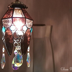 オーロラの雫 ペンダントランプ ステンドグラス 照明 2枚目の画像