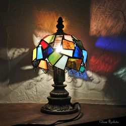 夢の欠片ランプ 一点物 ステンドグラス 照明 テーブル ランプ  スタンド 2枚目の画像